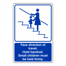 Face Direction Of Travel Escalator Sign