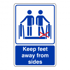 Keep Feet Away From Sides Escalator Sign