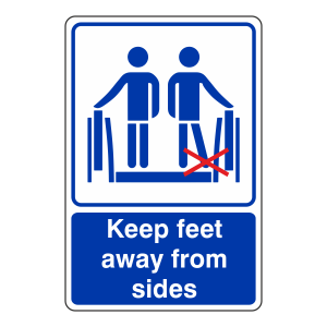 Keep Feet Away From Sides Escalator Sign