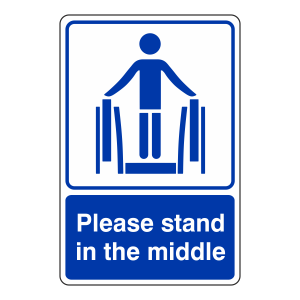 Please Stand In The Middle Escalator Sign