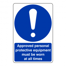 Approved PPE Must Be Worn Sign
