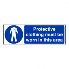 Protective Clothing Must Be Worn In This Area Sign (Landscape)