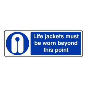 Life Jackets Must Be Worn Sign (Landscape)