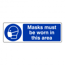 Masks Must Be Worn in This Area Sign (Landscape)