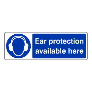 Ear Protection Available Here Sign (Landscape)