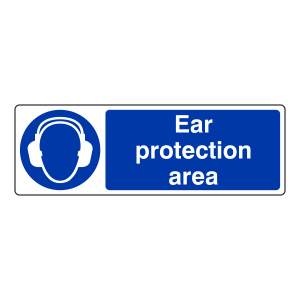 Ear Protection Area Sign (Landscape)