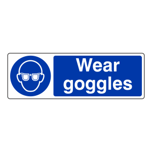 Wear Goggles Sign (Landscape)