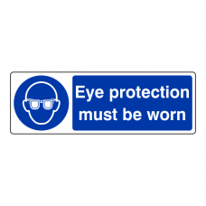 Eye Protection Must Be Worn Sign (Landscape)