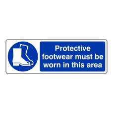 Protective Footwear Must Be Worn In This Area Sign (Landscape)