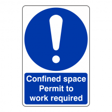 Confined Space Permit To Work Required Sign