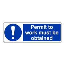 Permit To Work Must Be Obtained Sign (Landscape)