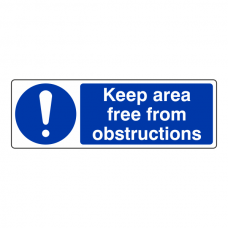 Keep Area Free From Obstructions Sign (Landscape)