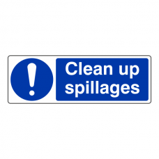 Clean Up Spillages Sign (Landscape)