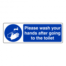 Wash Your Hands After Going To The Toilet Sign (Landscape)
