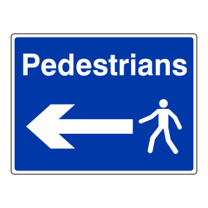 Pedestrians Arrow Left Sign (Large Landscape)