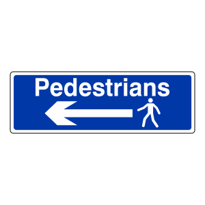 Pedestrians Arrow Left Sign (Landscape)