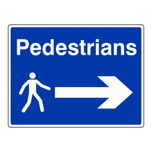 Pedestrians Arrow Right Sign (Large Landscape)