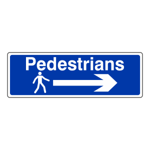Pedestrians Arrow Right Sign (Landscape)