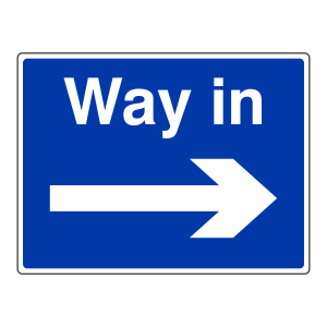 Way In Arrow Right Sign (Large Landscape)