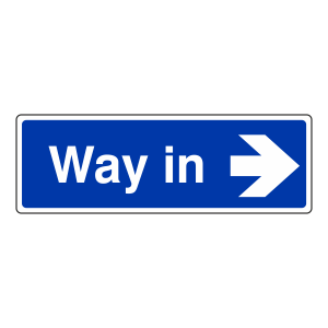 Way In Arrow Right Sign (Landscape)
