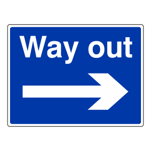 Way Out Arrow Right Sign (Large Landscape)