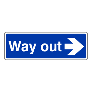Way Out Arrow Right Sign (Landscape)
