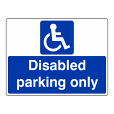 Disabled Parking Only Sign (Large Landscape)