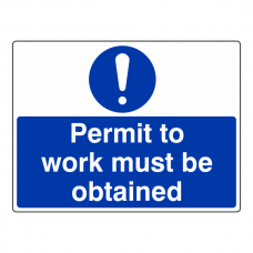 Permit To Work Must Be Obtained Sign (Large Landscape)