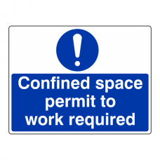 Confined Space Permit To Work Required Sign (Large Landscape)