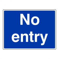 Blue No Entry Sign (Large Landscape)