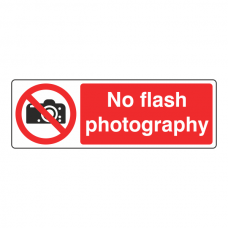 No Flash Photography Sign (Landscape)