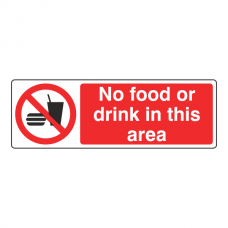 No Food Or Drink In This Area Sign (Landscape)