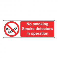 No Smoking Smoke Detectors In Operation Sign (Landscape)