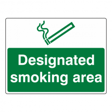 Designated Smoking Area Sign (Large Landscape)