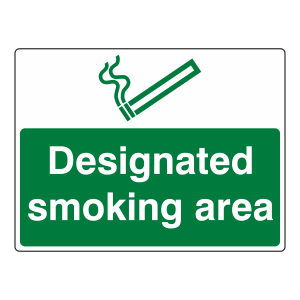 Designated Smoking Area Sign (Large Landscape)