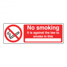 No Smoking Against The Law Sign With Blank (Landscape)