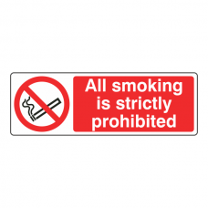 All Smoking Strictly Prohibited Landscape Sign (Landscape)