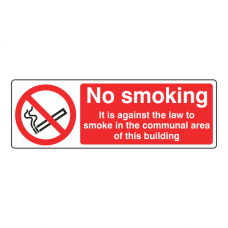 No Smoking In Communal Area Of Building Sign (Landscape)
