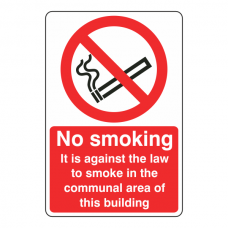 No Smoking In Communal Area Of Building Sign