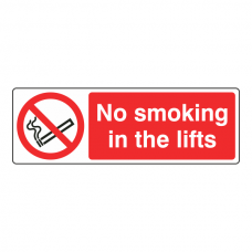 No Smoking In The Lifts Sign (Landscape)