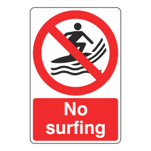 No Surfing Sign