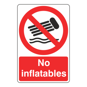 No Inflatables Sign
