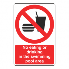No Eating Or Drinking In Pool Area Sign