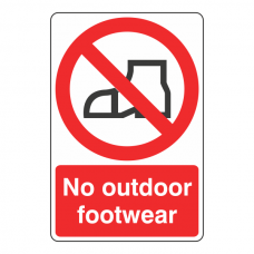 No Outdoor Footwear Sign