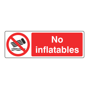 No Inflatables Sign (Landscape)