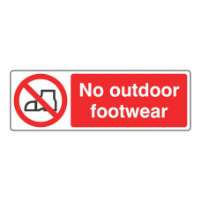 No Outdoor Footwear Sign (Landscape)