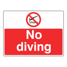 No Diving Sign (Large Landscape)