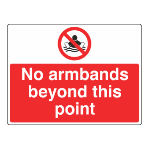 No Armbands Beyond This Point Sign (Large Landscape)