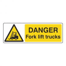 Danger Fork Lift Trucks Sign (Landscape)