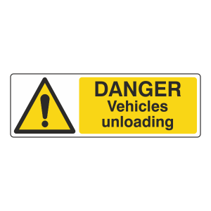 Danger Vehicles Unloading Sign (Landscape)